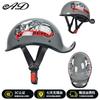 3C Certified Motorcycle Helmet Vintage Half Face Scooter Men Women Cruiser Jet With Spoiler