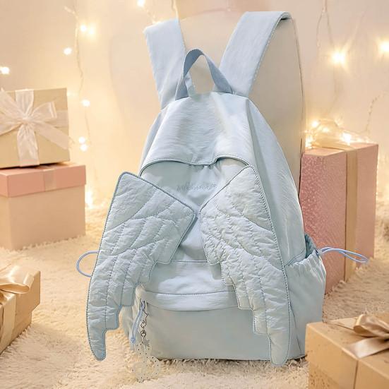 Lightweight Outdoor Daypack Angel Wing Backpack for Women Girls, Nylon School Functional Bookbag Bag, Large Travel Commute Durable Casual Rucksack