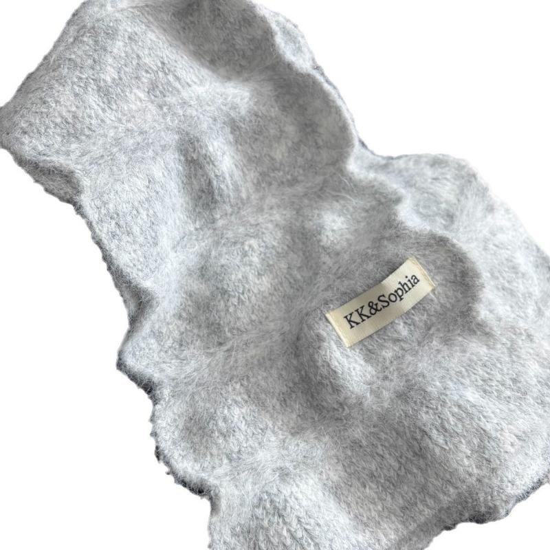 Soft waxy plush cross scarf women's autumn and winter new versatile simple skin-friendly warm small scarf student scarf