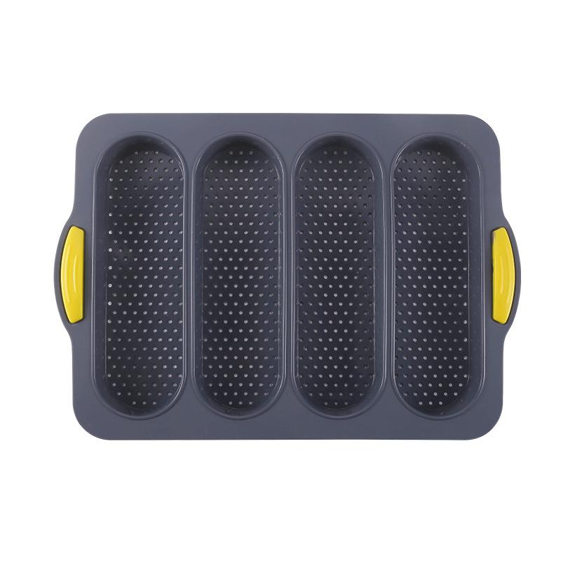 4 Cavity Silicone Baking Mold Heat Resistant Bread Mould Nonstick Baguette Baking Tray Bread Loaf Pan Oven Tool Kitchen Bakeware