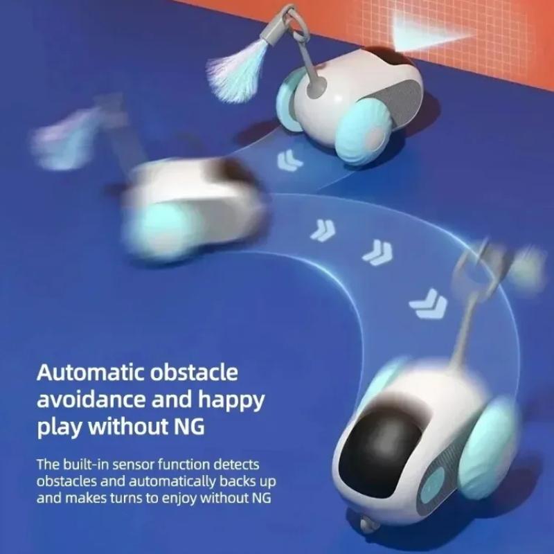 Smart Cat Car 2 Modes Automatic Moving Remote Controlled Car For Cats Dogs Interactive Playing Kitten Training Pet Supplies