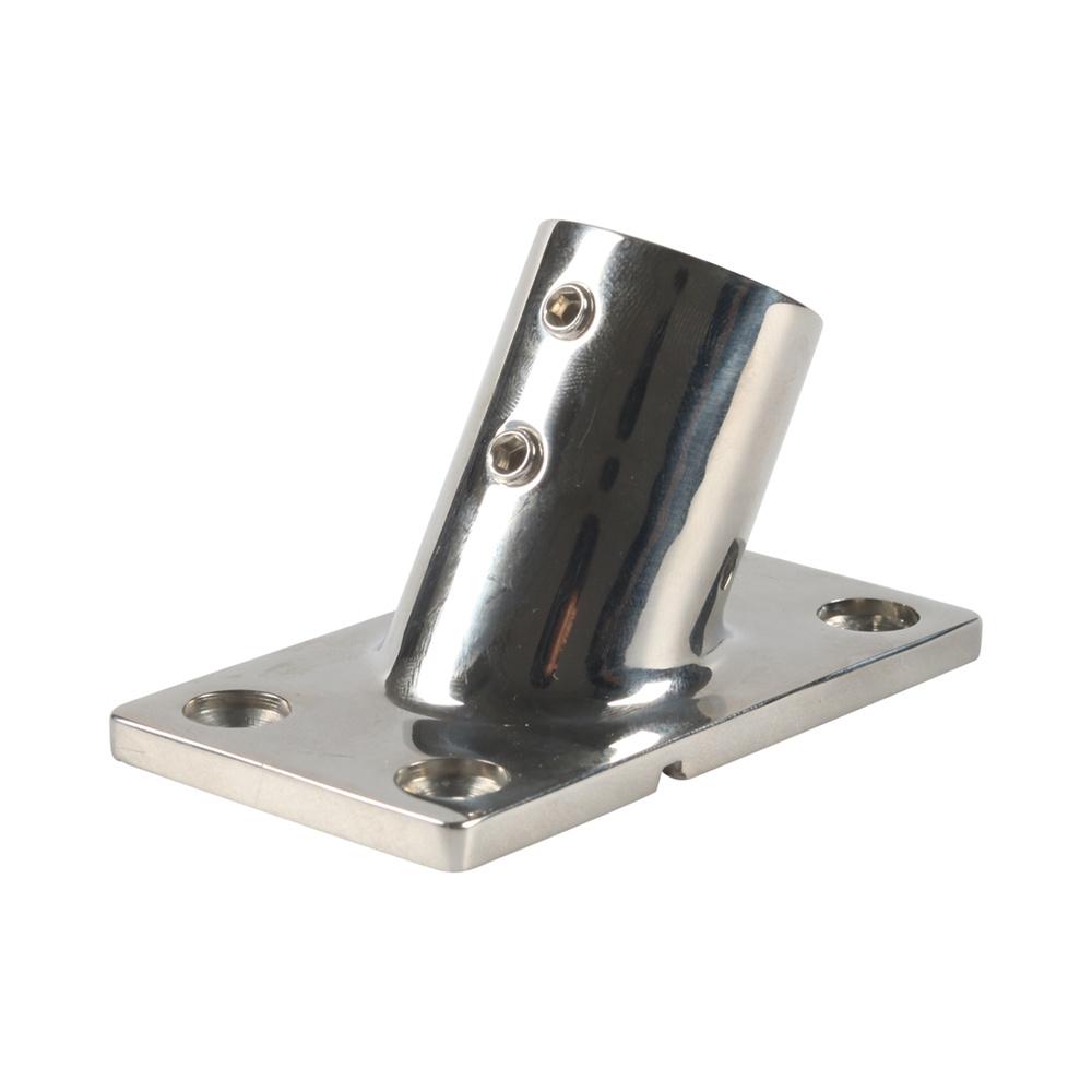2× Stainless Steel 60 Degree 7/8" Rectangular Base Marine Boat Hand Rail Fitting