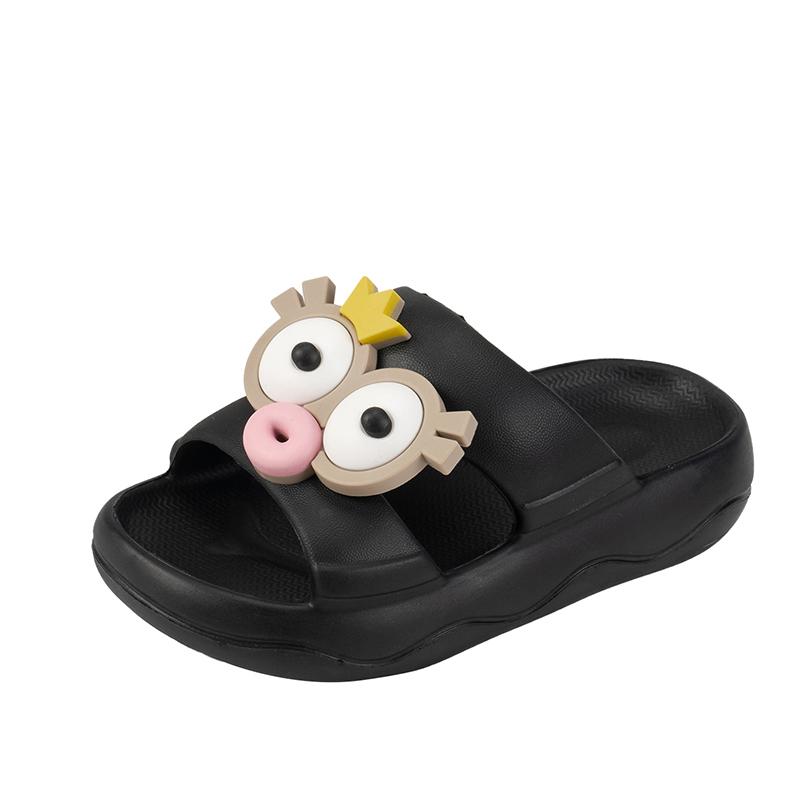 

Детские тапочки для ванной, для дома, детские пляжные туфли, нескользящие, удобные, лето 2025, новая коллекция, детская повседневная обувь для улицы, милые 23-24 чёрный