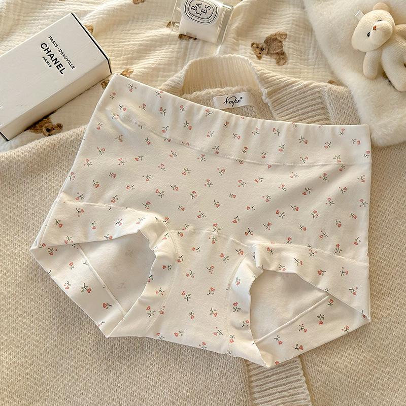 Women's Spring Cotton 10A Antibacterial Extended Crotch Breathable Hip Briefs