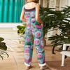 Women's Jumpsuit Halloween Print  Casual Loose Vintage Shoulder Strap Cotton Linen
