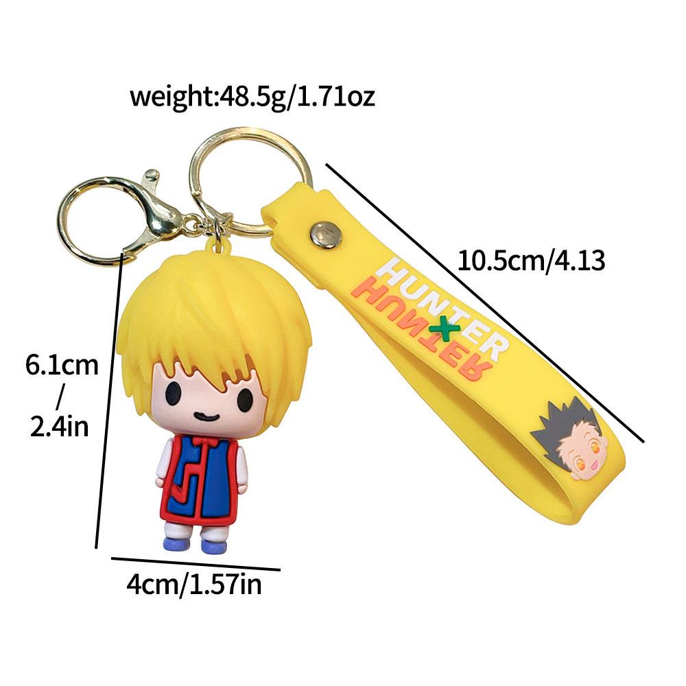 Klíčenka v kresleném stylu s lovci Gonem a Killuou, roztomilý silikonový přívěsek na tašky