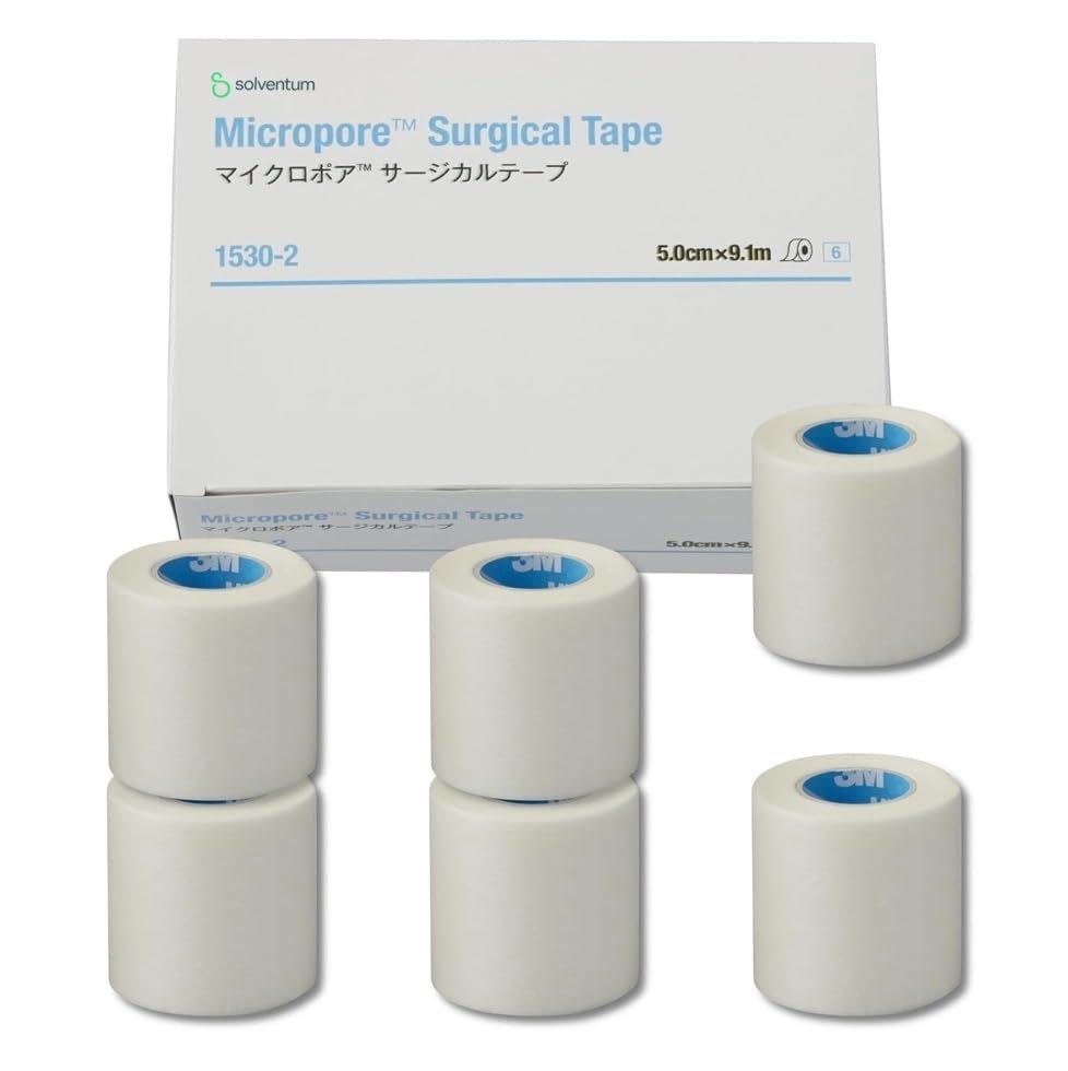Solventum Micropore Surgical Tape White Non-woven Medical Tape 75mm x 9.1m 4 Rolls 1530-3