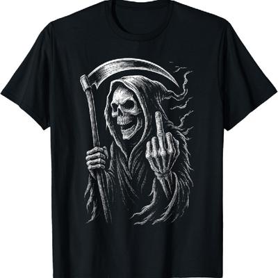 Grim Reaper Middle Finger Angel of Death Ghost Horror Dark T-Shirt