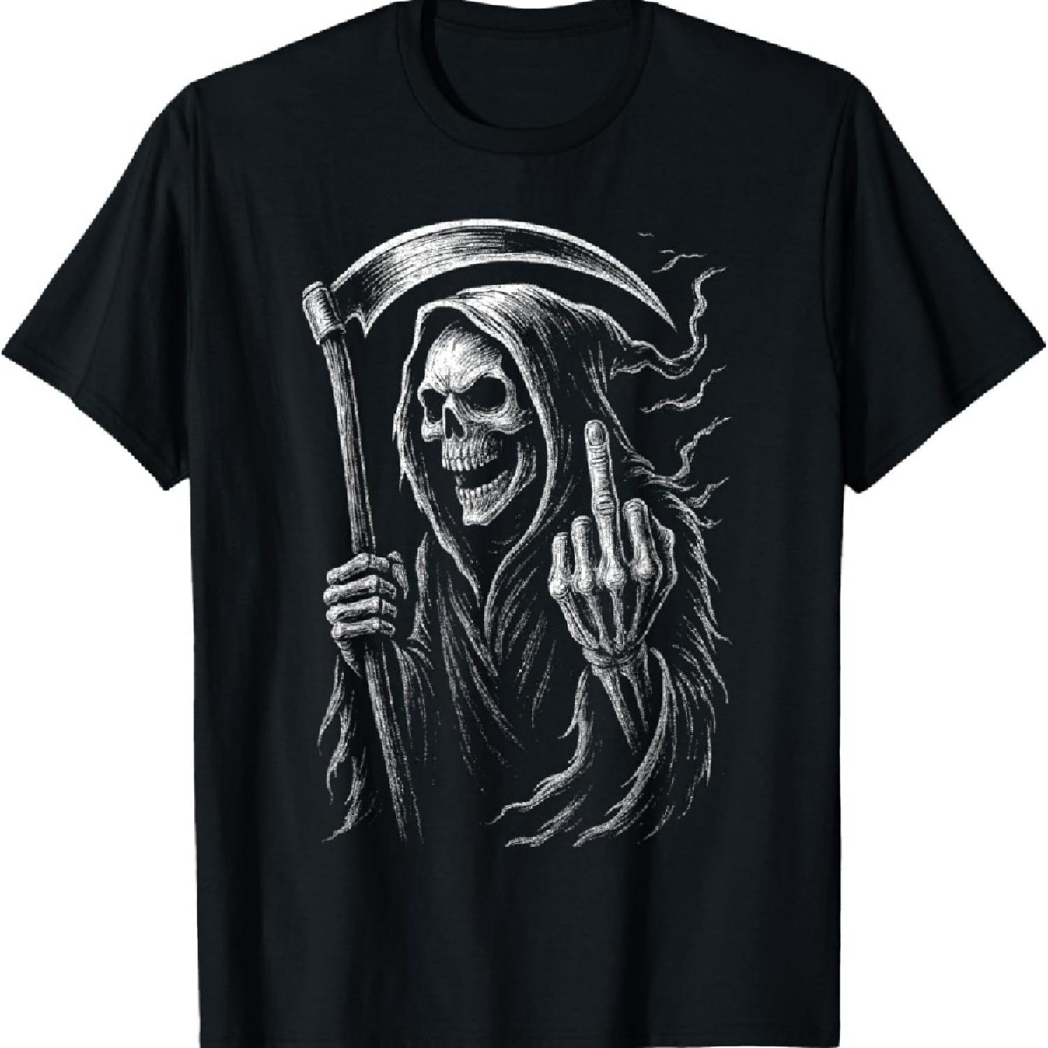 

Мрачный Жнец Средний Палец Ангел Смерти Призрак Ужас Темная Футболка XXXXXL чёрный