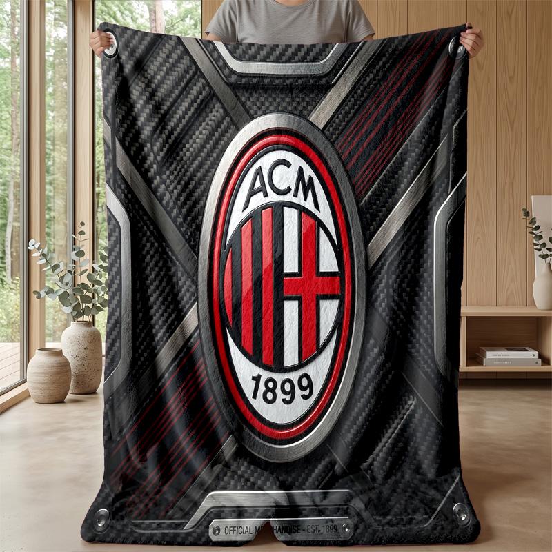 AC Milan Theme blanket Soft Flannel Blanket Plush Throw Blanket Cozy Sofa Bed Blanket for Home Decor