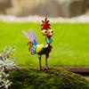 Metal Rooster Yard Statue Outdoor Garden Backyard Patio Lawn Chicken Decoration Animal Ornament Gifts