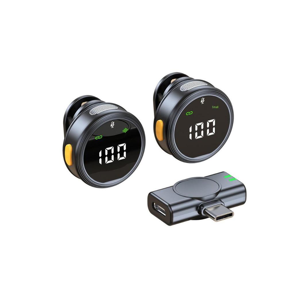 H25 Wireless Clip-On Microphone: Noise Reduction, Outdoor Video/Live Broadcast, Digital Display, Compact Size.