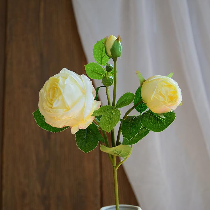 Luxury Xuanya Silk Rose Artificial Flowers - 3 Heads for Home Decor, Weddings, or Photography