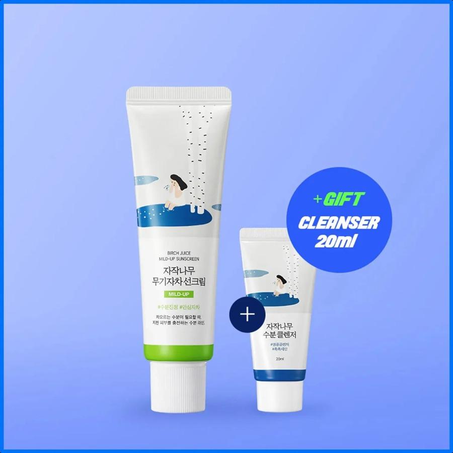 ROUND LAB BIRCH JUICE MILD-UP SUNSCREEN 50ml Special Set (Special Gift: Cleanser 20mL) Set