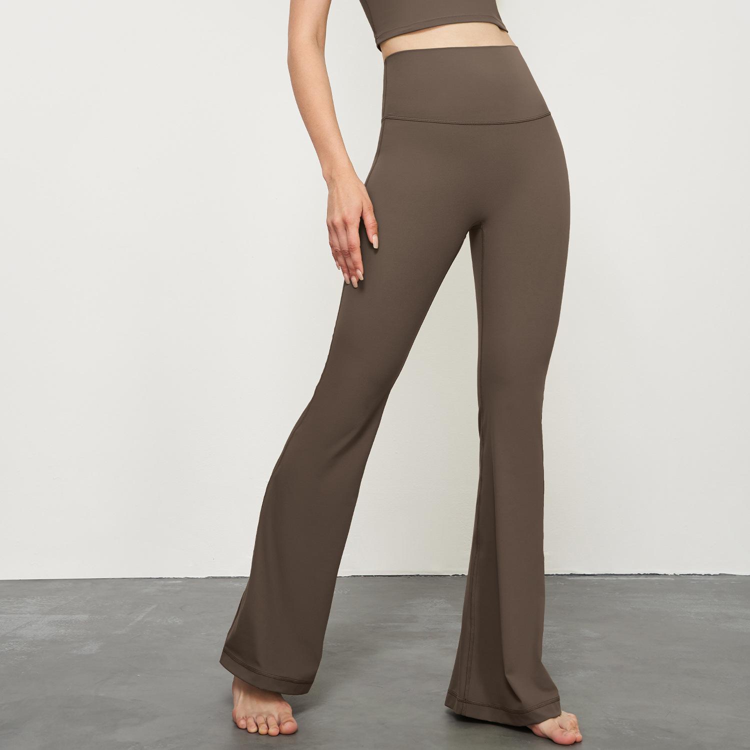 

Безшовні штани для йоги з широкими штанинами та високою посадкою - Стягуючі, Не скочуються, Відчуття оголеності, Розкльошений спортивний одяг Medium