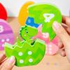 Wooden Montessori Dinosaur Egg Game Plaything Color Number Matching Game Early Learning Present Color Cognition Tactile Toy For Toddler