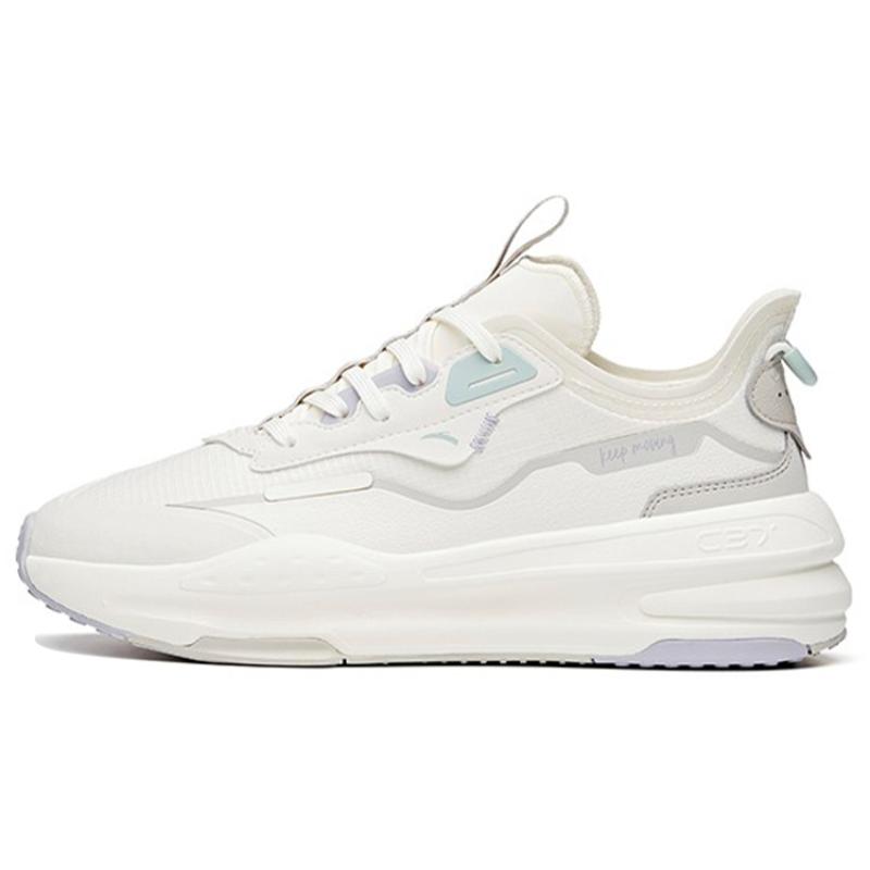 Anta C37 Lifestyle Collection Durable Breathable Low-Top Skateboard Shoes Women s White Gray Sneakers 39