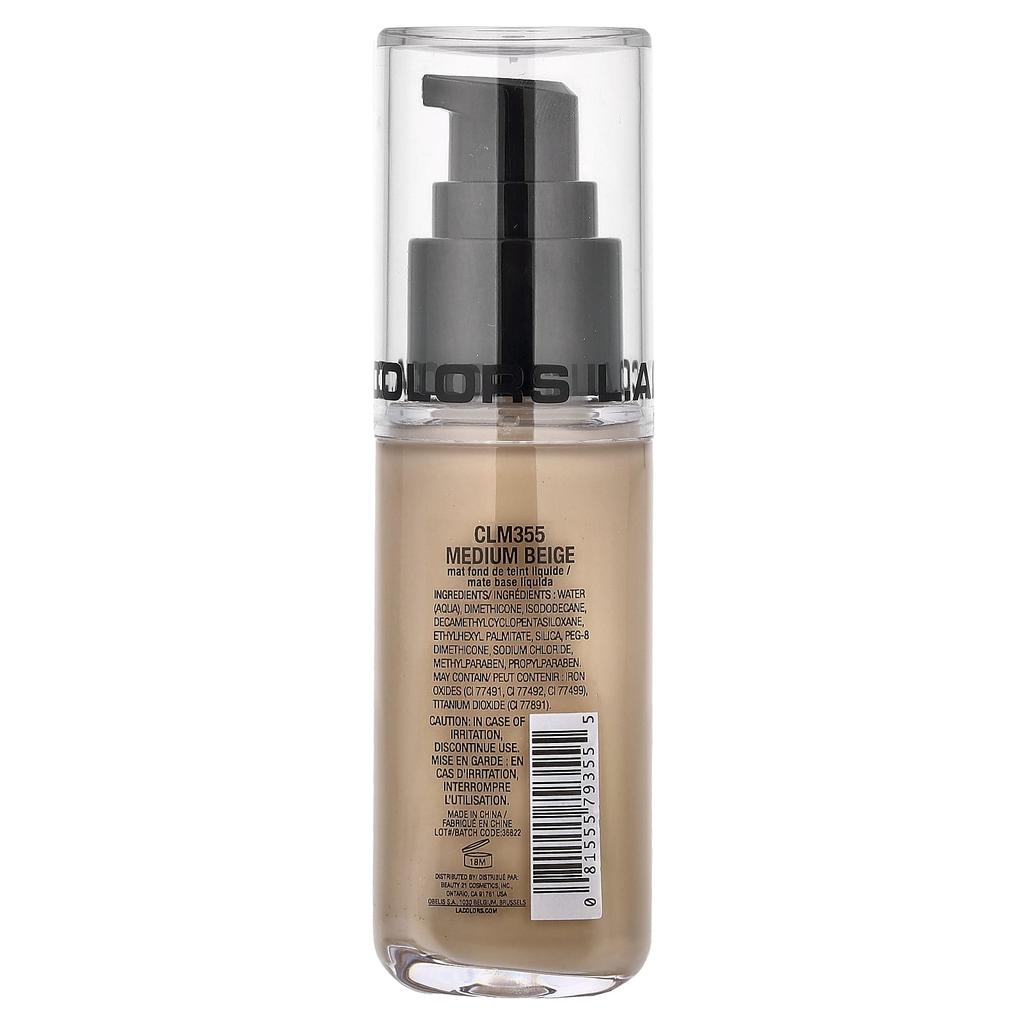 L.A. Colors Truly Matte Foundation, CLM355 Medium Beige, 40ml (1.35fl oz)