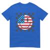 Happy 4th Of July Groovy Smile Face Red White Blue Usa Tshirt