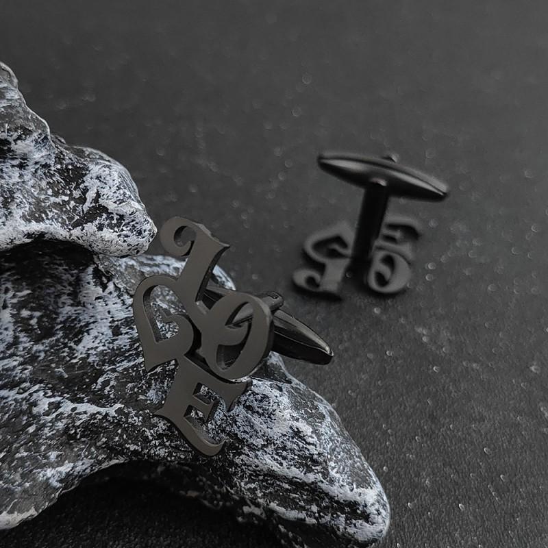 Letter LOVE Cufflinks Stainless Steel Personalized Design Niche Temperament Clothing Accessories