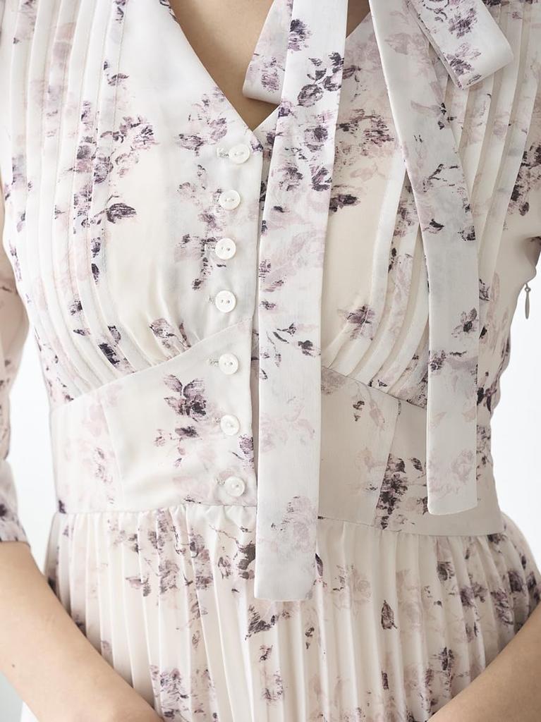 Sustina Pleated Print Dress SWFO255038IVR0