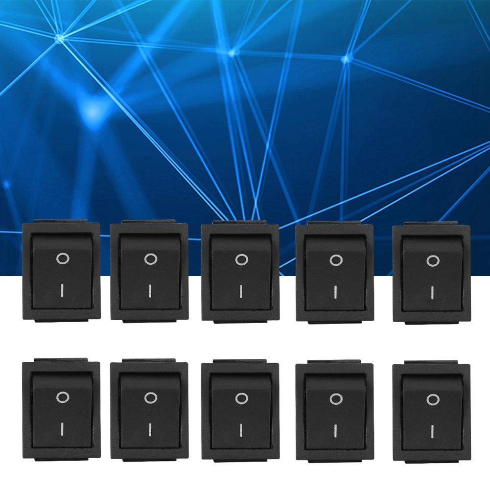 10PCs 2‑Position Switch Rocker On Off 4‑Pin KCD4 Heat Resistance Industrial Accessories