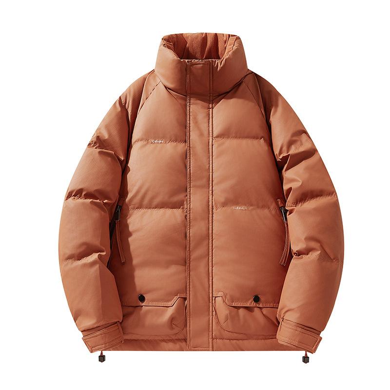 

Down jacket men s winter new stand-up collar solid color thickened and warm men s down bread jacket versatile jacket trend L
