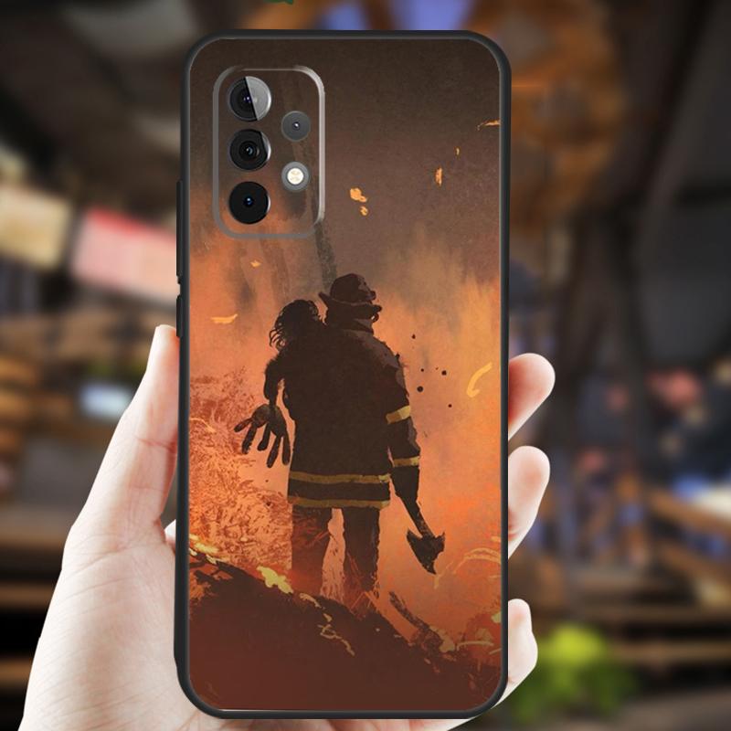 Firefighter Heroes Fireman Case For Samsung Galaxy A32 A56 A16 A15 A22 A52 A54 A14 A26 A36 A55 A35 A05 A06 A53 A33 A13