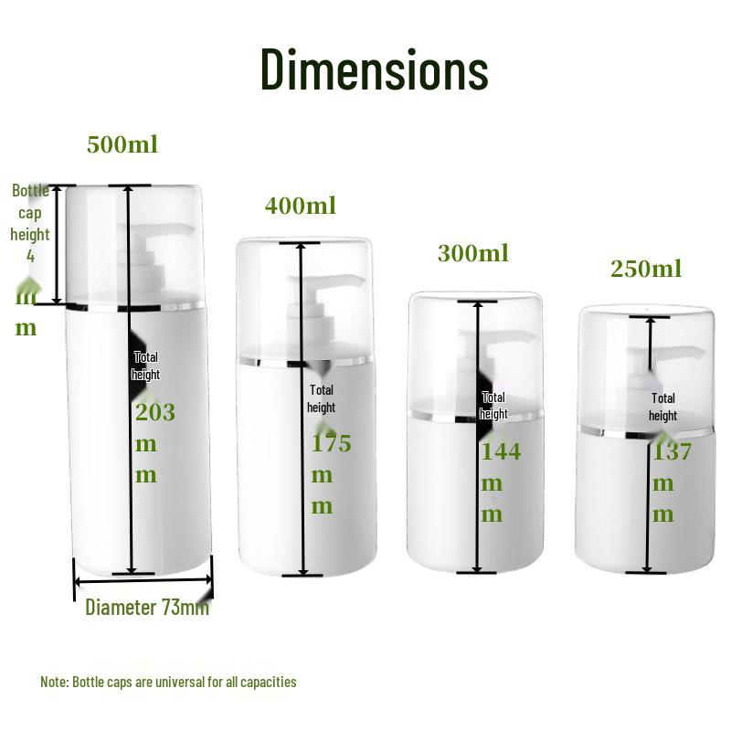 

250-500ml Large Round Bottles for Shampoo, Hand Sanitizer & Shower Gel Plastic Courtyard Large Round Bottle 250ml
