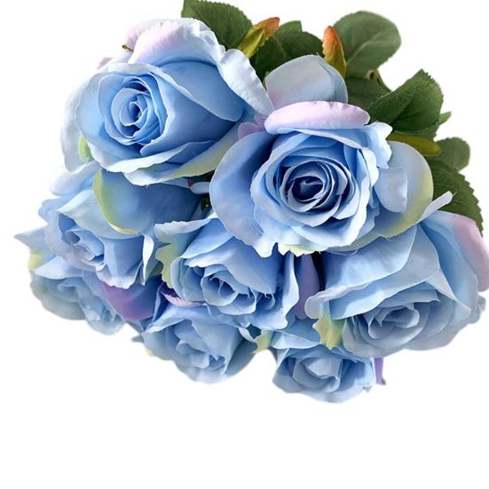 Artificial Flower Faux Silk Flower Fabric Soft Pliable Petals Flexible Stems Realistic Look Fake Roses Wedding Bouquets Photo Props