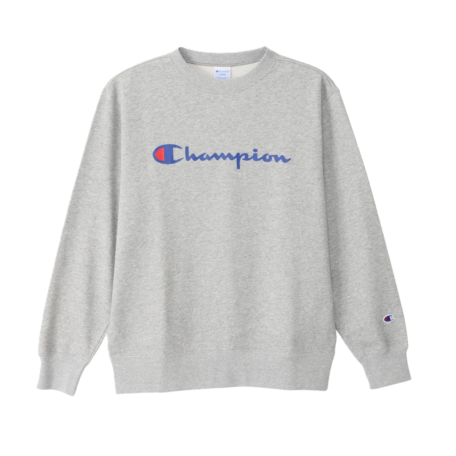 

Базовый свитшот Champion с надписью Oxford, размер длинный, мужской, логотип, серый, XL, рукав, флис, C8-W043Z