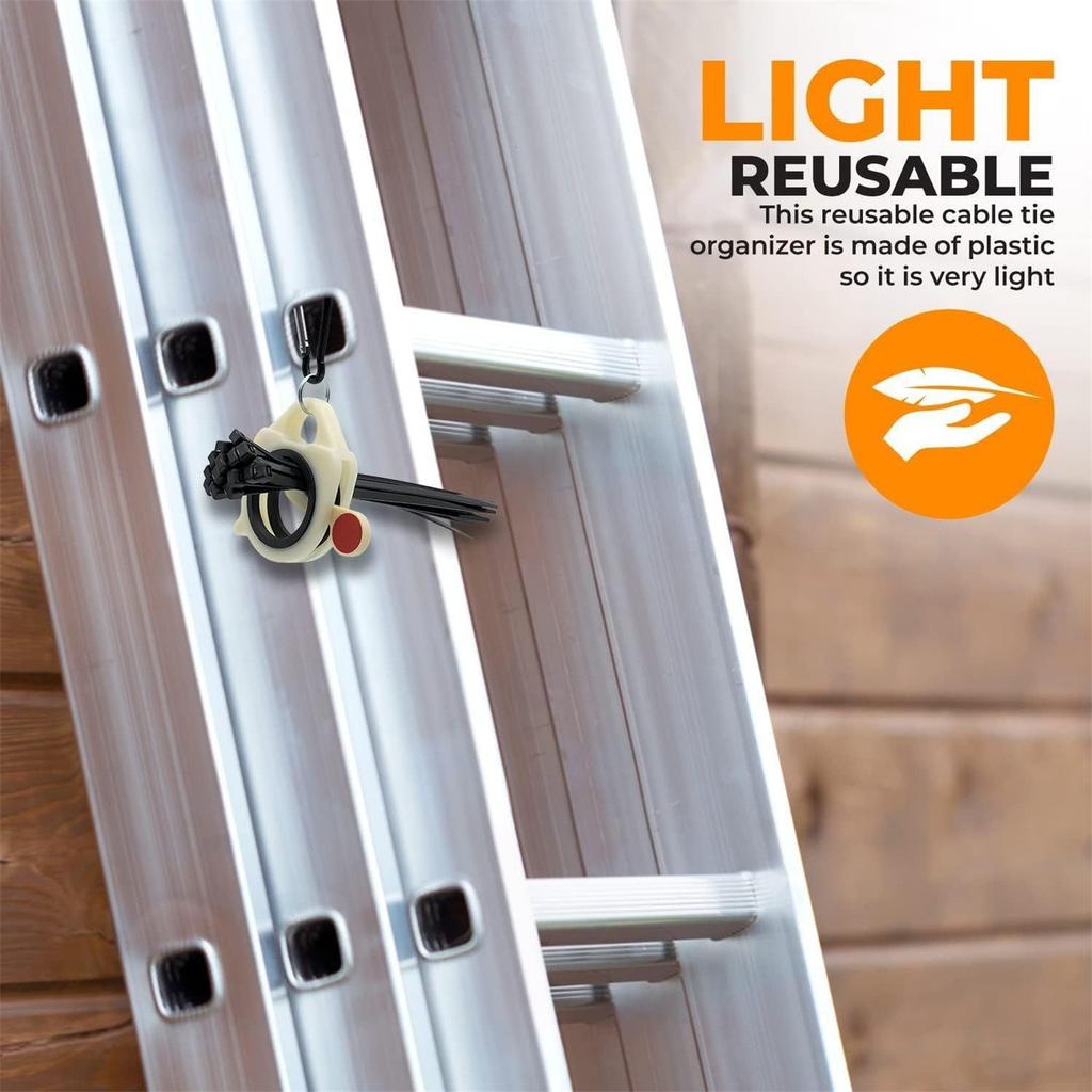 Kabelbinder-Organizer, leichter Kabel-Organizer-Halter aus Kunststoff, wiederverwendbarer Kabelbinder-Spanner, Kabelbinder-Halterungswerkzeug für die Verwaltung von Kabelbindern