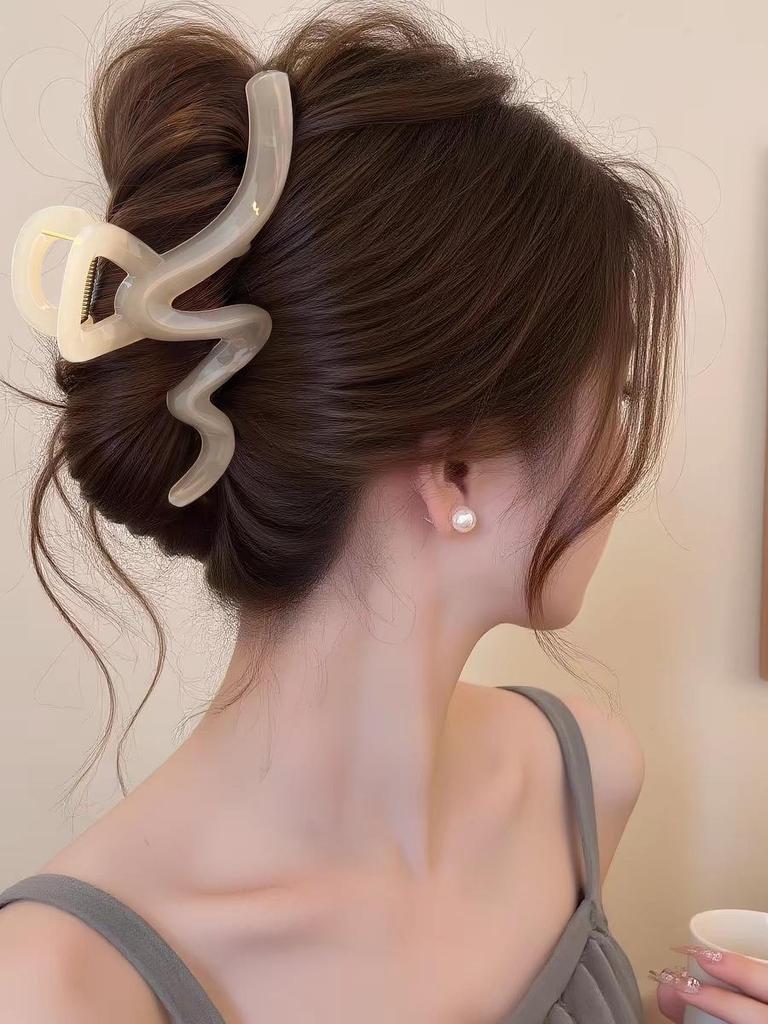 Korean Leopard Print Bow Hair Claw: Extra Large High-End Half Updo Clip for Women
