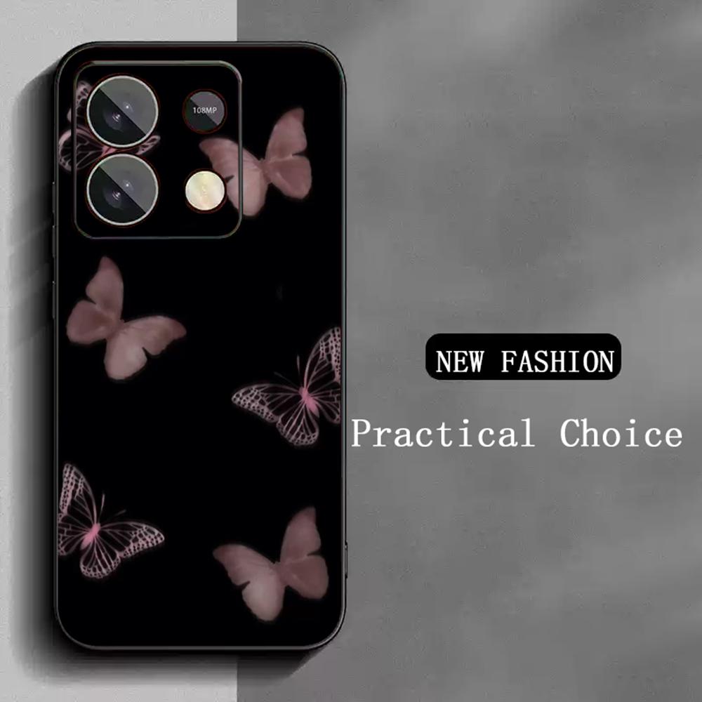 Fashion personal Butterfly pattern design Phone Case For Redmi Note 14 13 12 11 Pro Plus S 5G 14C A3 Soft Black Phone Cover