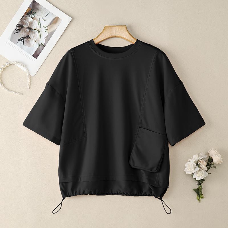 ZANZEA Women Casual Round Neck Summer Short Sleeve Blouse