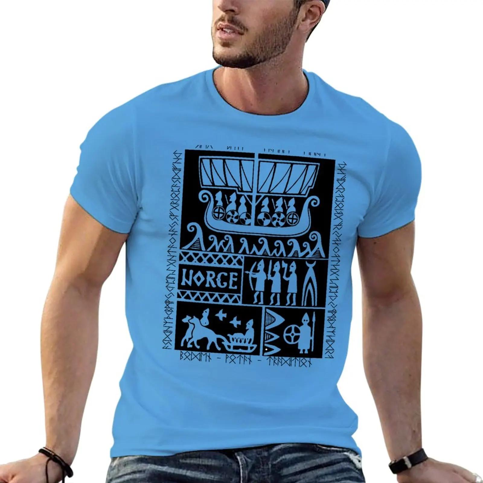 Винтажная Корейская Мода Мужская Белая Norge Норвегия Викинги Burzum Дизайн Футболка Sublime Футболка Мужская Одежда Харадзюку Оверсайз Футболка S