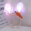Light Up Rabbit Ears Headband Cute Plush Bunny Ear Hair Accessory for Women