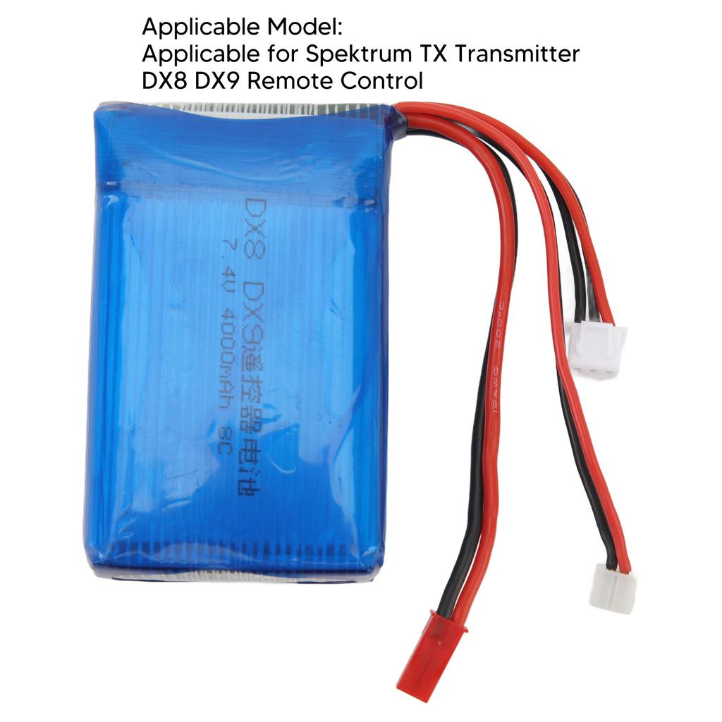 4000mAh 7.4V Transmitter Remote Control Battery For Spektrum TX Transmitter DX8 DX9 Remote Control