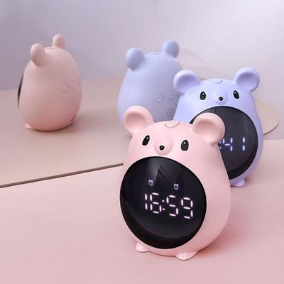Alarm Clock Cartoon Large Screen Mouse Shape Rechargeable Time for Home
