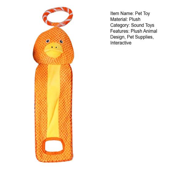Plush Animal Dog Interactive Toy Stuffed Pig Rabbit Monkey Bird Tug of War Dog Boredom Toy Squeaky Dog Teething Cleaning Chew Toy