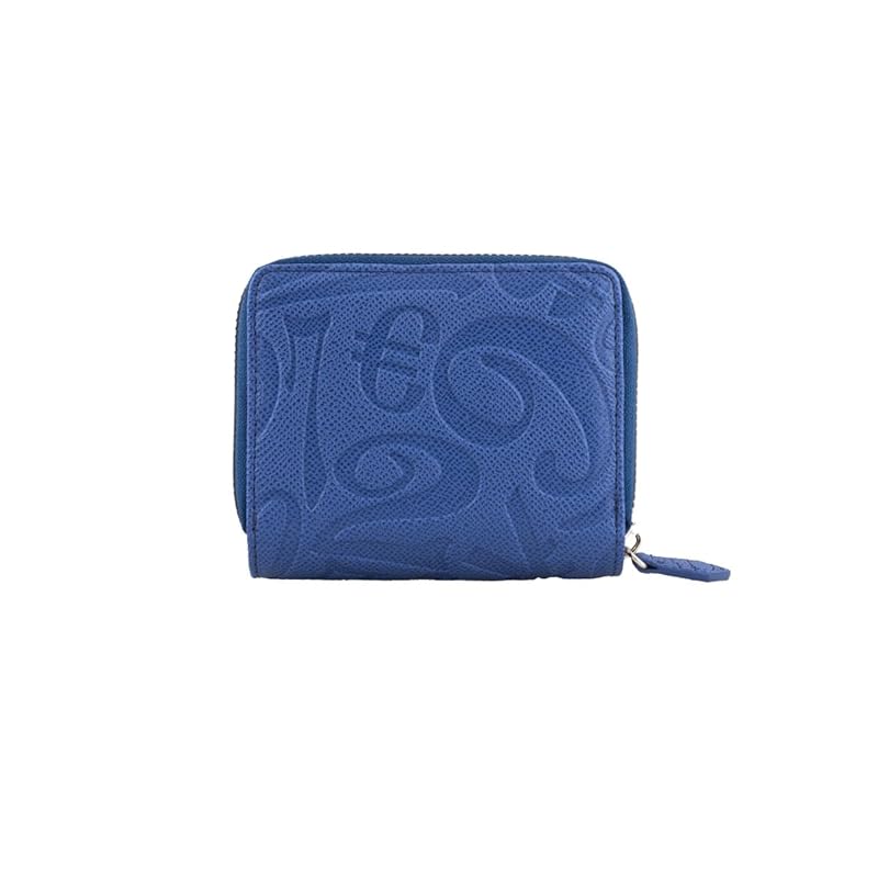 

[Frank Miura] bi-fold wallet round zipper men s ladies big money good luck money luck miracle wallet (blue)
