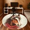 1PC horse snowflake Office Round Area Rug, Under Office Chairs Bedroom Living Room Home Decor,Carpet for Office, -1110238