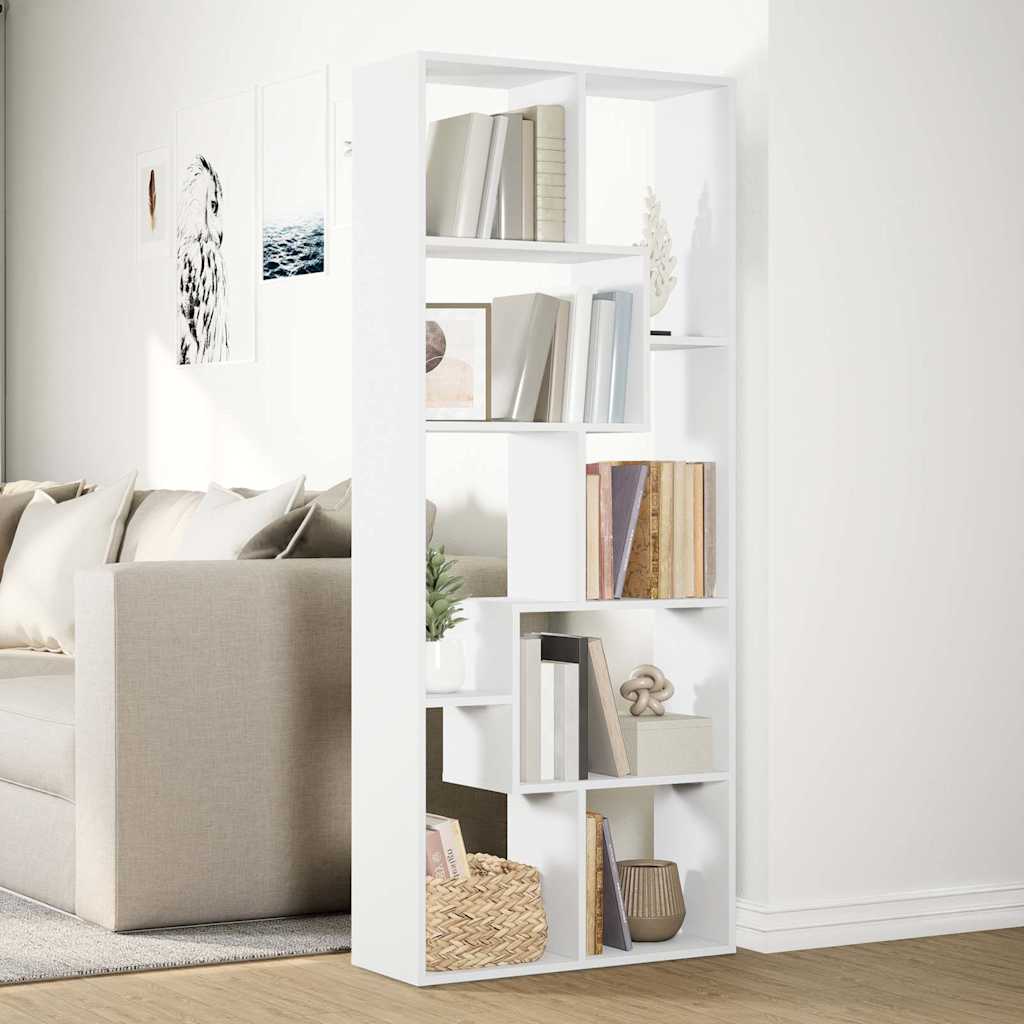 Room Divider Bookshelf White 67 x 25 x 161.5 cm Engineered Wood