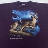 Vintage 90s KANSAS WOLF WHITE TAIL DEER NATURE T-Shirt XL Moon Soft