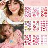 Leopard Print Valentine Day Kiss Lip Stickers Disposable Makeup Stickers  Live House