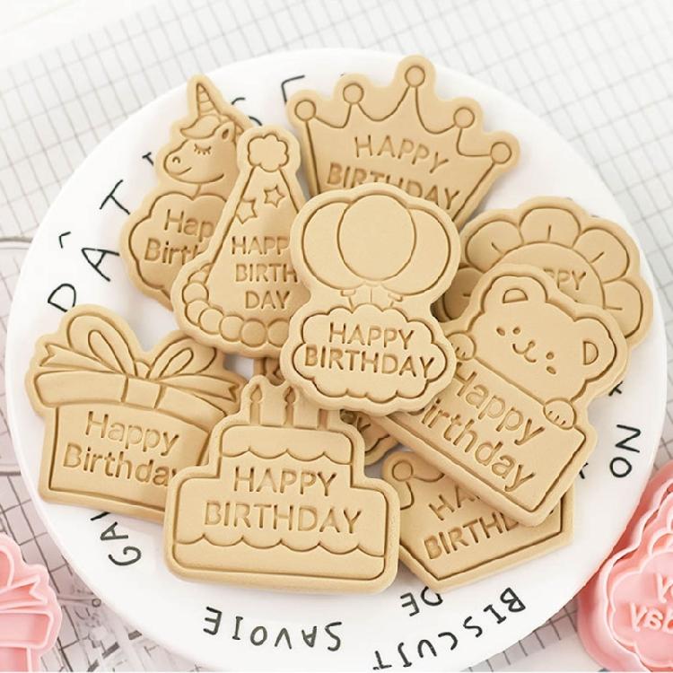 8-częściowe funkcjonalne foremki do ciastek Foremki do ciastek do tworzenia wyjątkowych smakołyków z masy cukrowej na urodziny i specjalne okazje