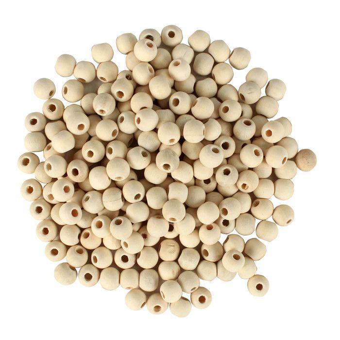 Perles en bois brut rondes 0,8 cm 200 pièces