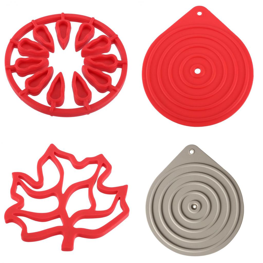 Silicone Heat Resistant Coaster Set For Kitchen And Dining Room Use