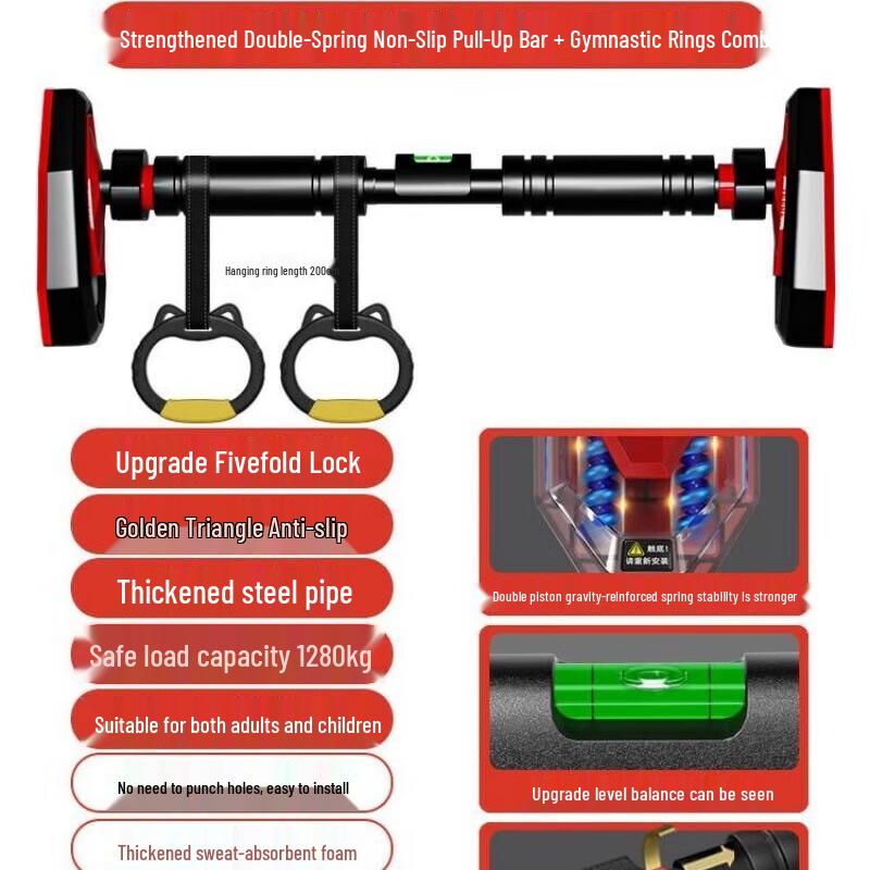 WEZHO Indoor Pull-up Bar with Rings
