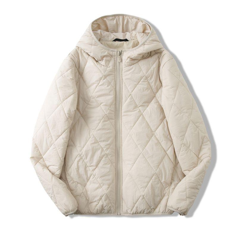 Japanese Export Surplus Genuine Goods with Silk Blend, Lightweight Cotton Jacket for Men, Diamond-Quilted Hooded Versatile Cotton Coat for Women
